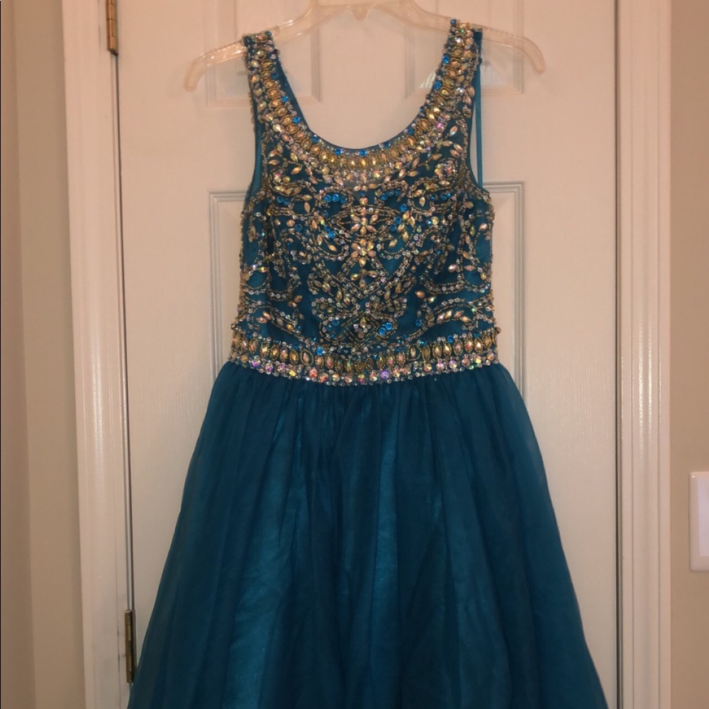 sparkle detailed blue dress